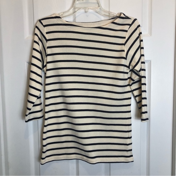 L.L. Bean Stripped Pullover 3/4 Top.  Size S - Picture 1 of 6